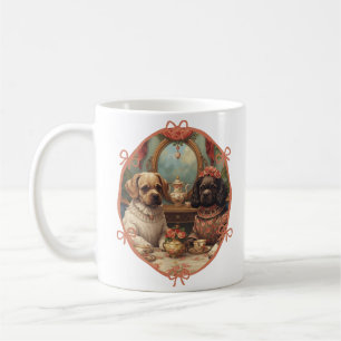 Mug Mignons chiens roses à thé design féminin avec noe