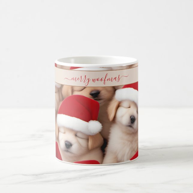 Mug Mignons Chiots de Noël Nom de l'Amoureux des chien (Centre)