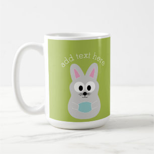 Mug Mignons lapins de Pâques avec Oeuf et Nom personn