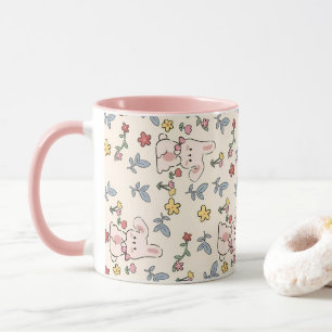 Mug Mignons Lapins, Fleurs Et Feuilles