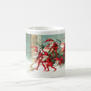 Mug Mignons lutins de Noël de Père Noël drôles vintage