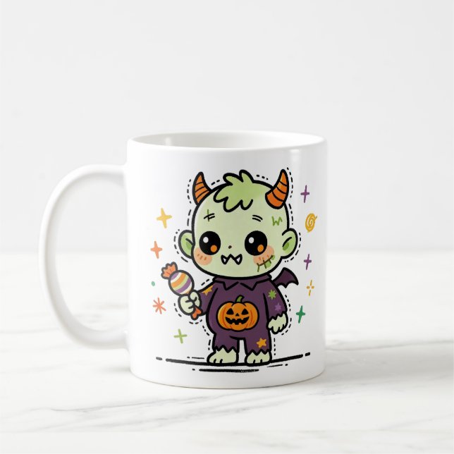 Mug Mignons monstres d'Halloween pour enfants (Gauche)