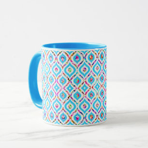 Mug Mignons motifs abstraits colorés en zigzag
