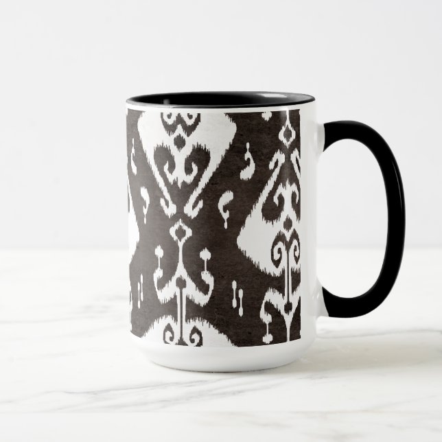 Mug Mignons motifs tribaux ikat noirs et blancs (Droite)