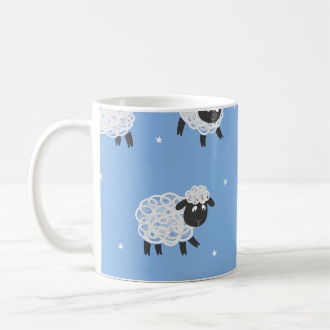Mug Mignons moutons blancs : agneaux vintages. (Gauche)