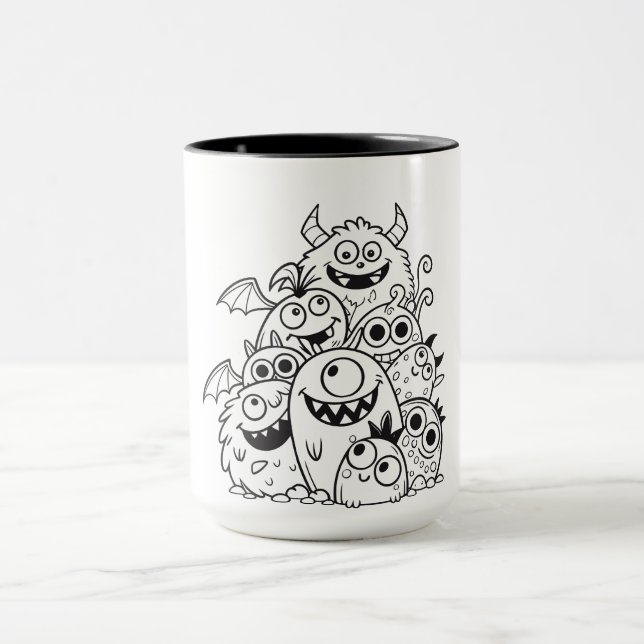 Mug Mignons personnages de dessin animé monstre illust (Centre)