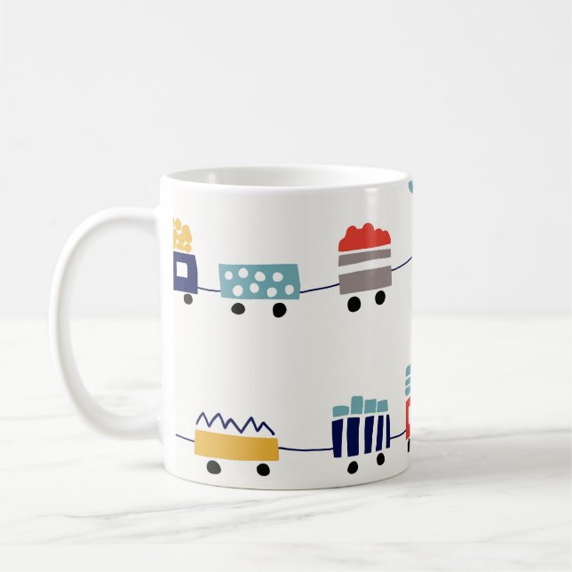 Mug Mignons trains colorés sans couture motif. (Gauche)