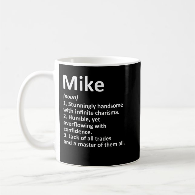 Mug MIKE Définition Nom personnalisé Amusant Anniversa (Gauche)