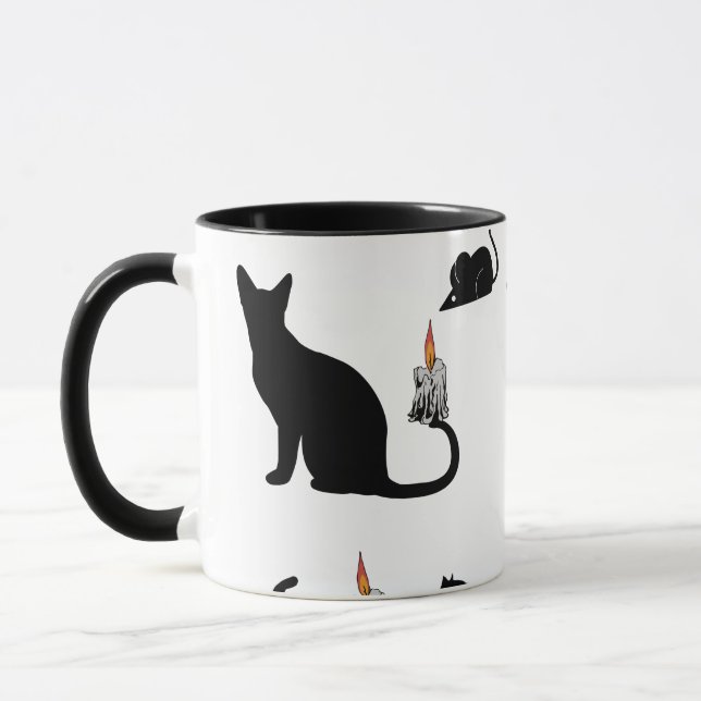Mug Mikitiez Bombay chat noir effrayant Halloween (Gauche)