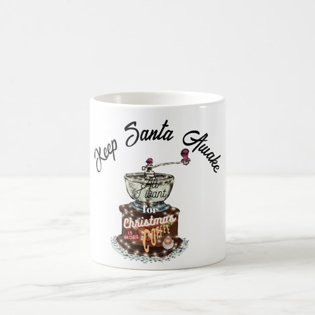 Mug Mikitiez café noël citation caféine mignonne (Centre)