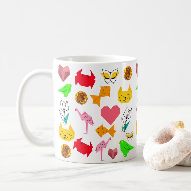 Mug Mikitiez origami cancer bijou d'été animal chat (Avec donut)