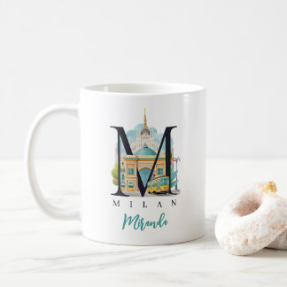 Mug Milan Italy Monogram Letter M Personalized Gift