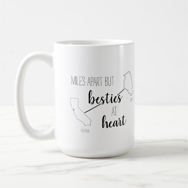 Mug Miles Apart But Besties au Heart Best Friend State (Gauche)
