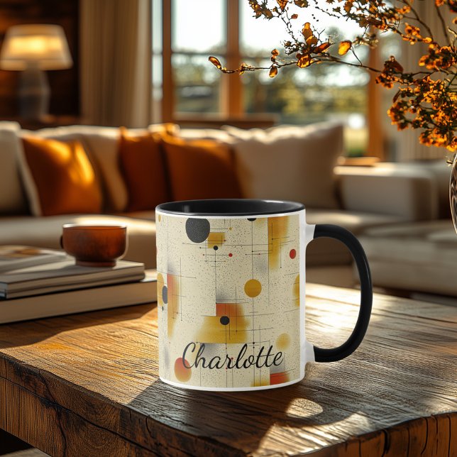 Mug Milieu de siècle personnalisé - Géométrique abstra (Créateur téléchargé)