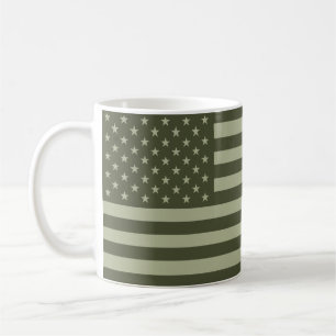 Mug Militaire Vert drapeau américain États-Unis