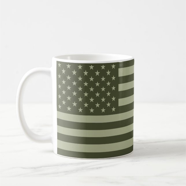 Mug Militaire Vert drapeau américain États-Unis (Gauche)