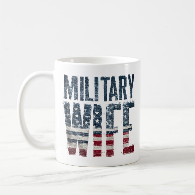 Mug Military wife patriotic red, white and blue  (Gauche)