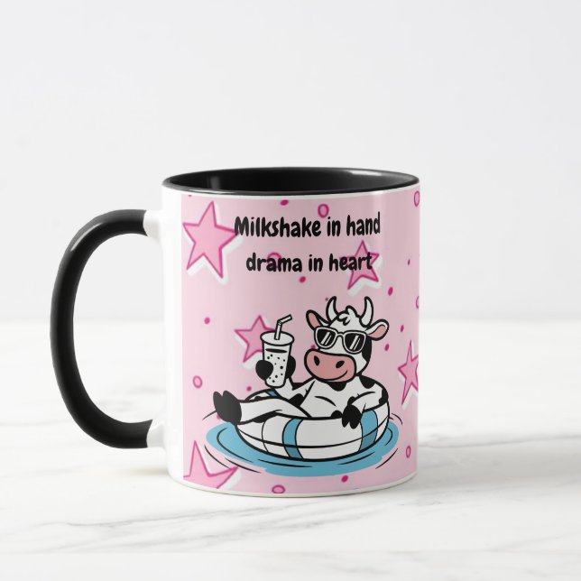 Mug Milkshake in Hand, Drama in Heart | Cool Cow Funny (Gauche)