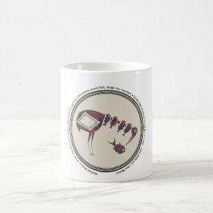 Mug Mimbres Poterie Design Grue Manger Poisson