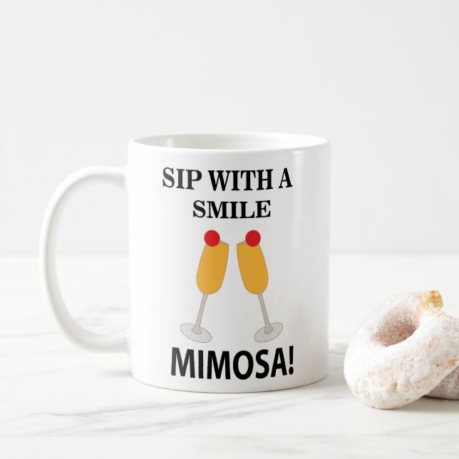 Mug Mimosa Sip Avec Le Sourire Mimosa (Avec donut)