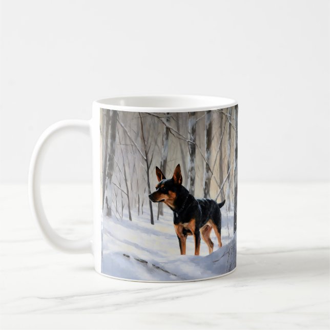 Mug Mince Pinscher Laisser Neige Noël (Gauche)