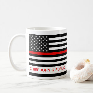 Mug Mince Red Line American Flag Nom Modèle
