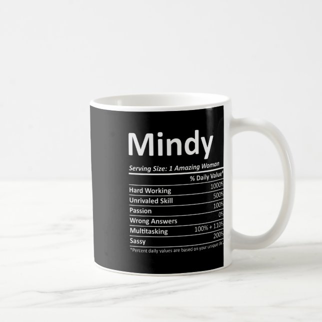 Mug Mindy Nutrition Personnalisée Nom Funny Christmas (Droite)
