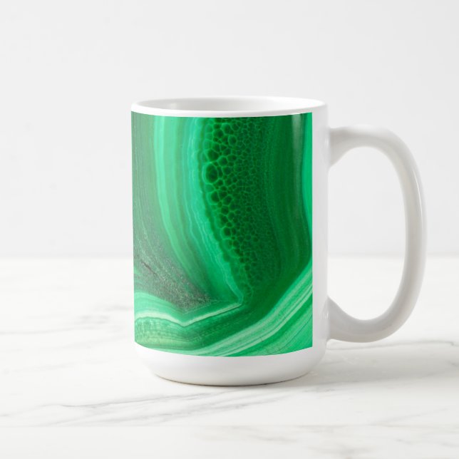 Mug Minéral de malachite vert brillant (Droite)