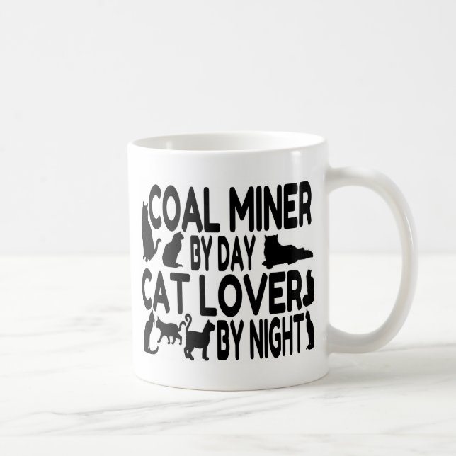 Mug Mineur de charbon Amoureux des chats (Droite)