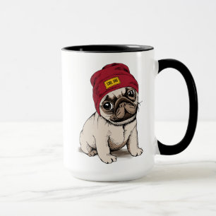 Mug Mini carlin de hippie de chiot