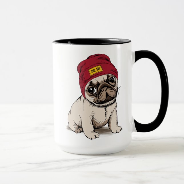 Mug Mini carlin de hippie de chiot (Droite)