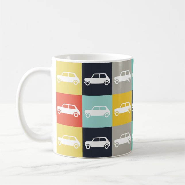Mug Mini-Cooper en damier Vintage (Gauche)