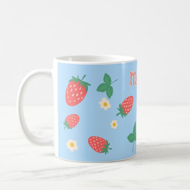 Mug Mini fleur de fraise Musique personnalisée (Gauche)