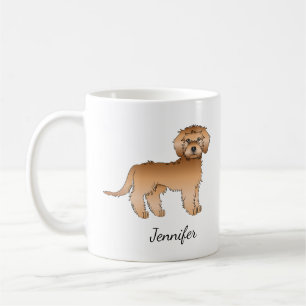 Mug Mini Goldendoodle Abricot Dessin Animé Chien & Nom