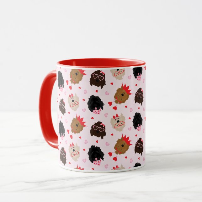 Mug Mini Goldendoodle Chiens Valentines Day (Devant gauche)