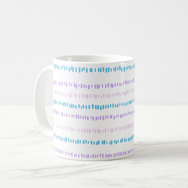 Mug Mini Motif Turquoise Violet Rose (Devant gauche)