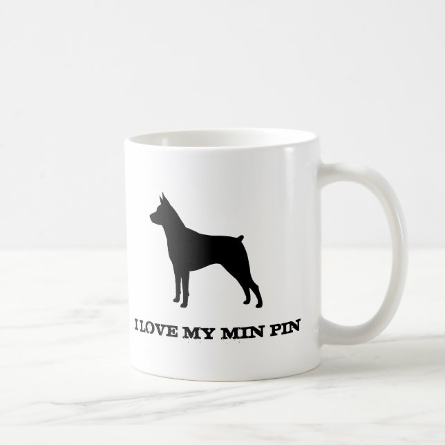 Mug Miniature Pinscher Chien Silhouette MinPin Personn (Droite)