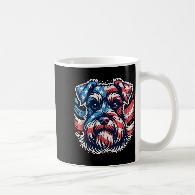Mug Miniature Schnauzer patriotique Drapeau américain  (Droite)