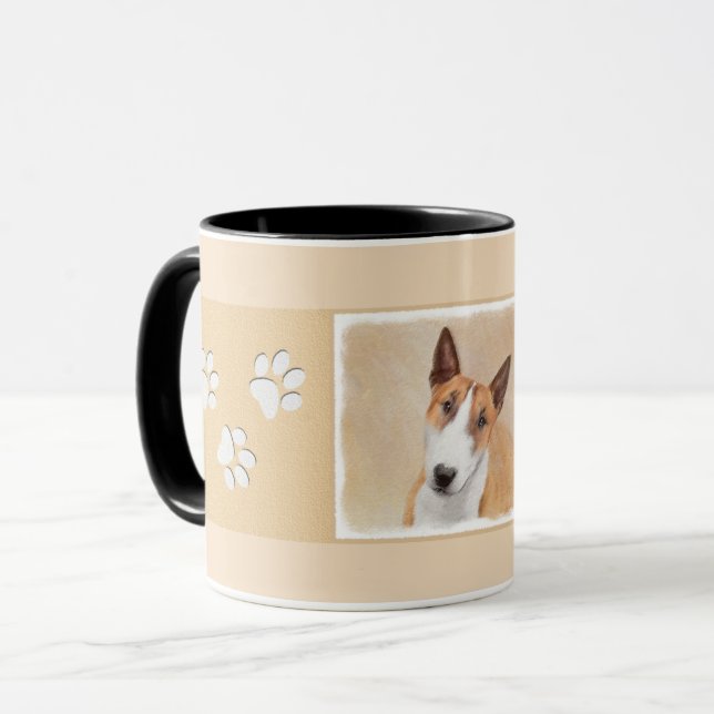Mug Miniature Taureau Terrier Peinture - Joli Original (Devant gauche)
