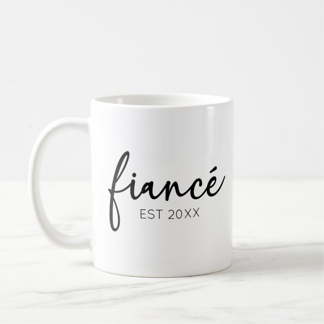 Mug Minimal Élégant Fiance Personnalisé Année Minimali (Gauche)
