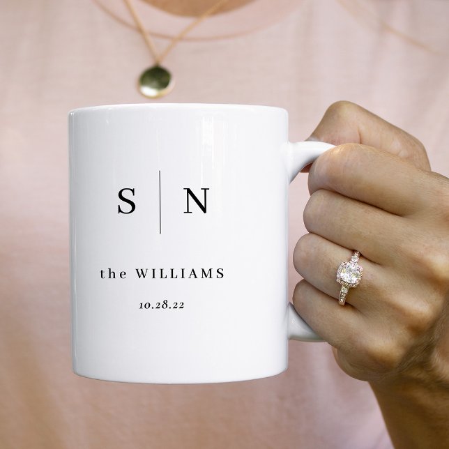 Mug Minimal et chic | Couples Mariage Monogramme (Add your monogram or initials)