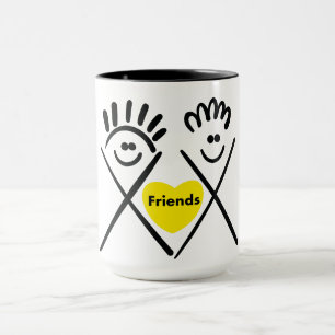 Mug Minimal Friends – Dessin au trait