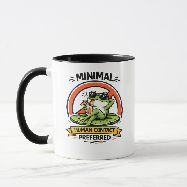 Mug Minimal Human Contact Preferred Frog Design (Gauche)
