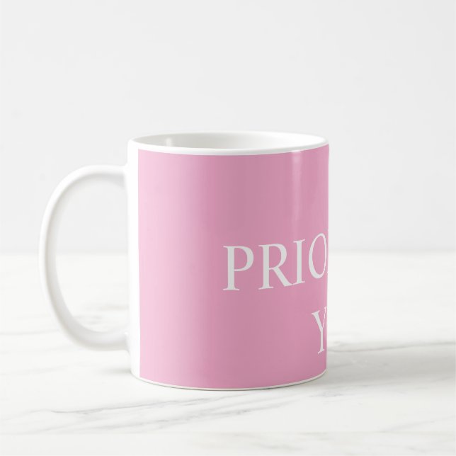 Mug Minimal Prioriser Vous Citation Rose Poussiéreuse  (Gauche)