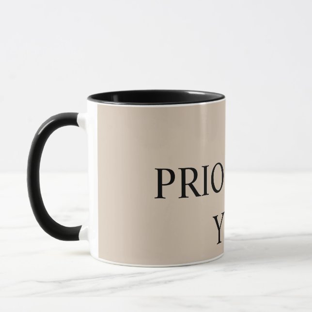 Mug Minimal Prioritize You Quote beige (Gauche)