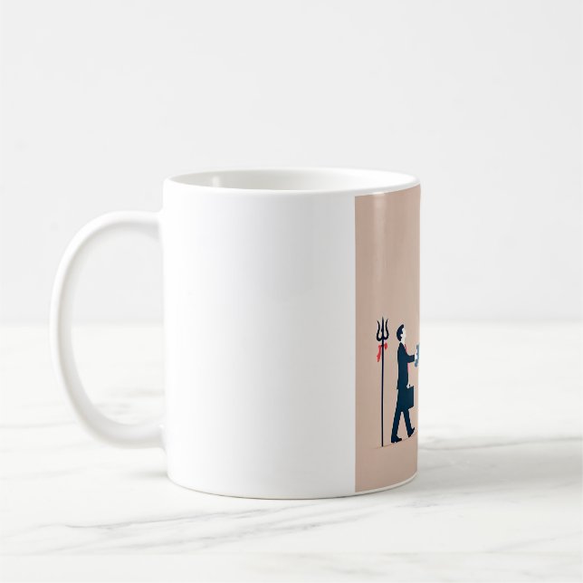Mug minimalism image of an ordinary person greeting go (Gauche)