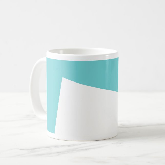 Mug Minimalisme Art Abstrait Bleu Blanc (Devant gauche)