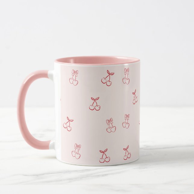 Mug Minimalisme de contour de cerise (Gauche)