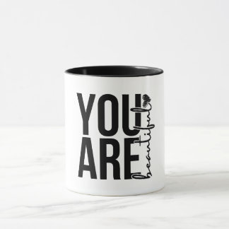 Mug Minimalist “Beautiful” Typography Design – Black a