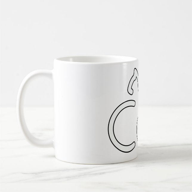 Mug Minimalist Cat Typography Design – Modern Line Art (Gauche)